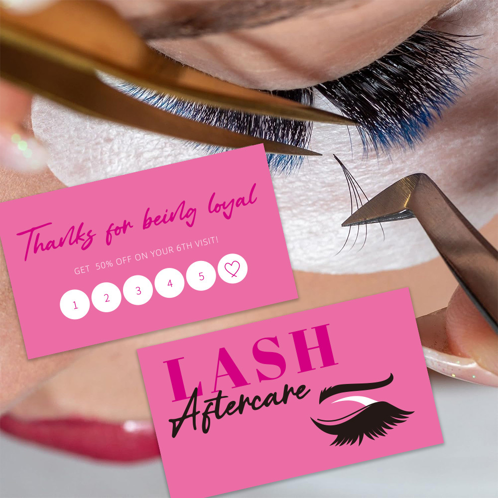 Eyelash Extension Aftercare - 50 pz Brillante Ciglia Biglietto Da