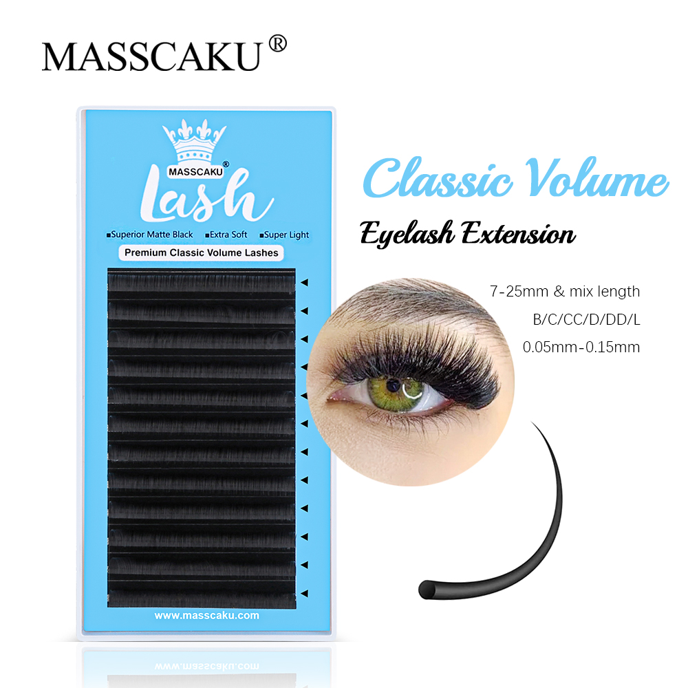 Eyelash Extension Natural Classic - MASSCAKU 0.05/0.07/0.10/0.15mm classico regolare Extension ciglia