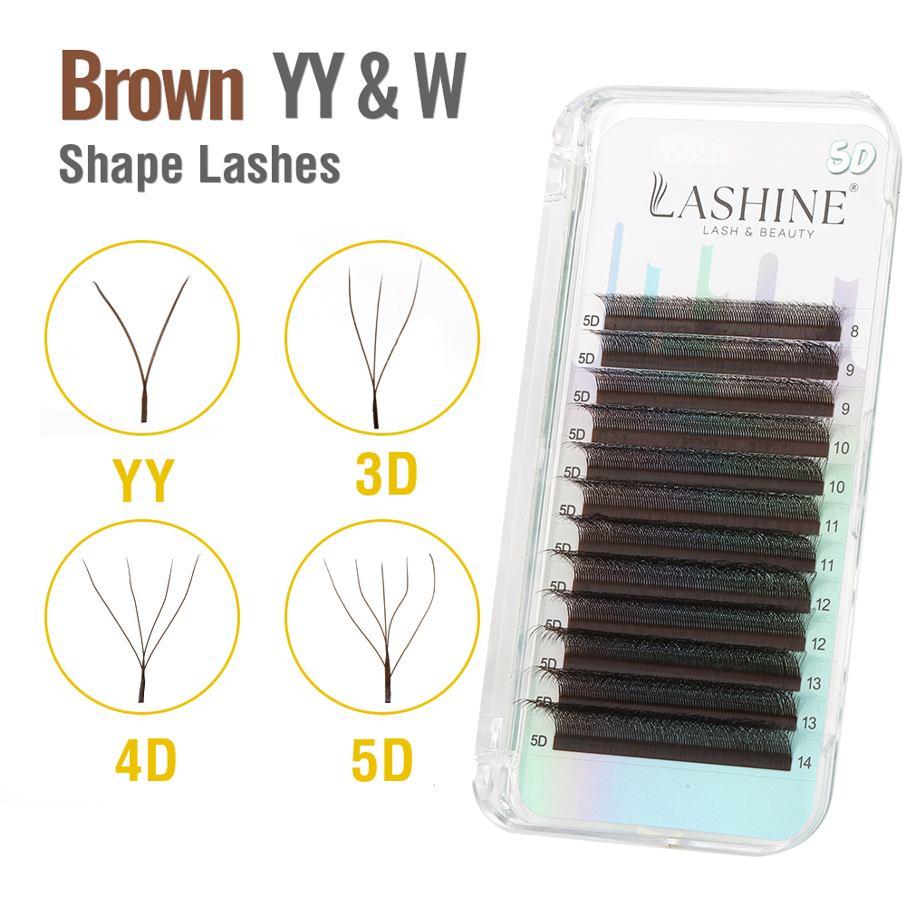 Eyelash Extension Yelix - Ciglia Finte LASHINE Marroni YY/3D/4D/5D a