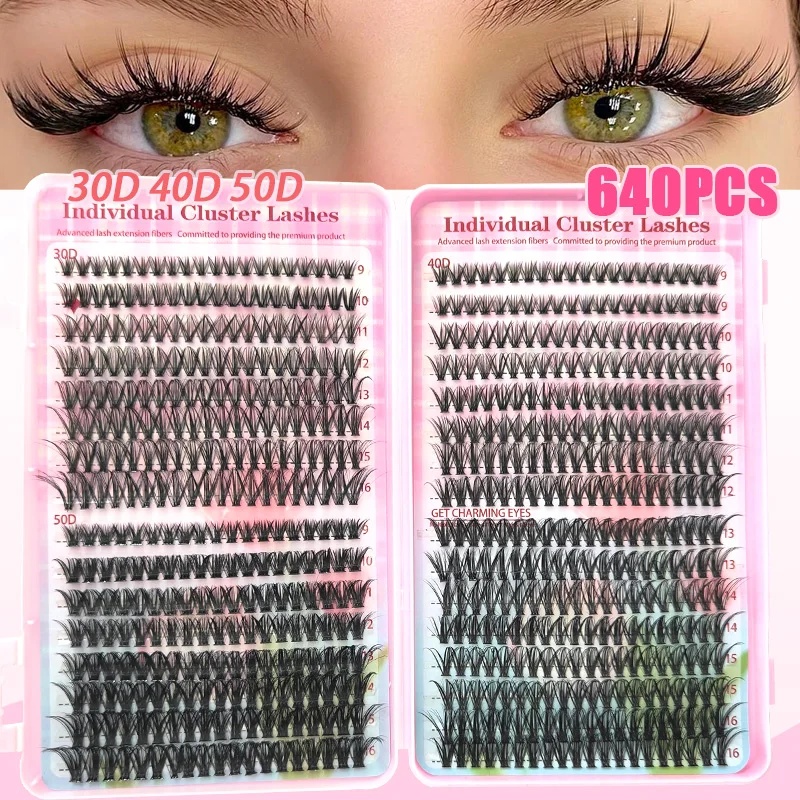 Eyelash Extension Home Service - 640 pezzi 30D/40D/50D Ciglia Individuali a