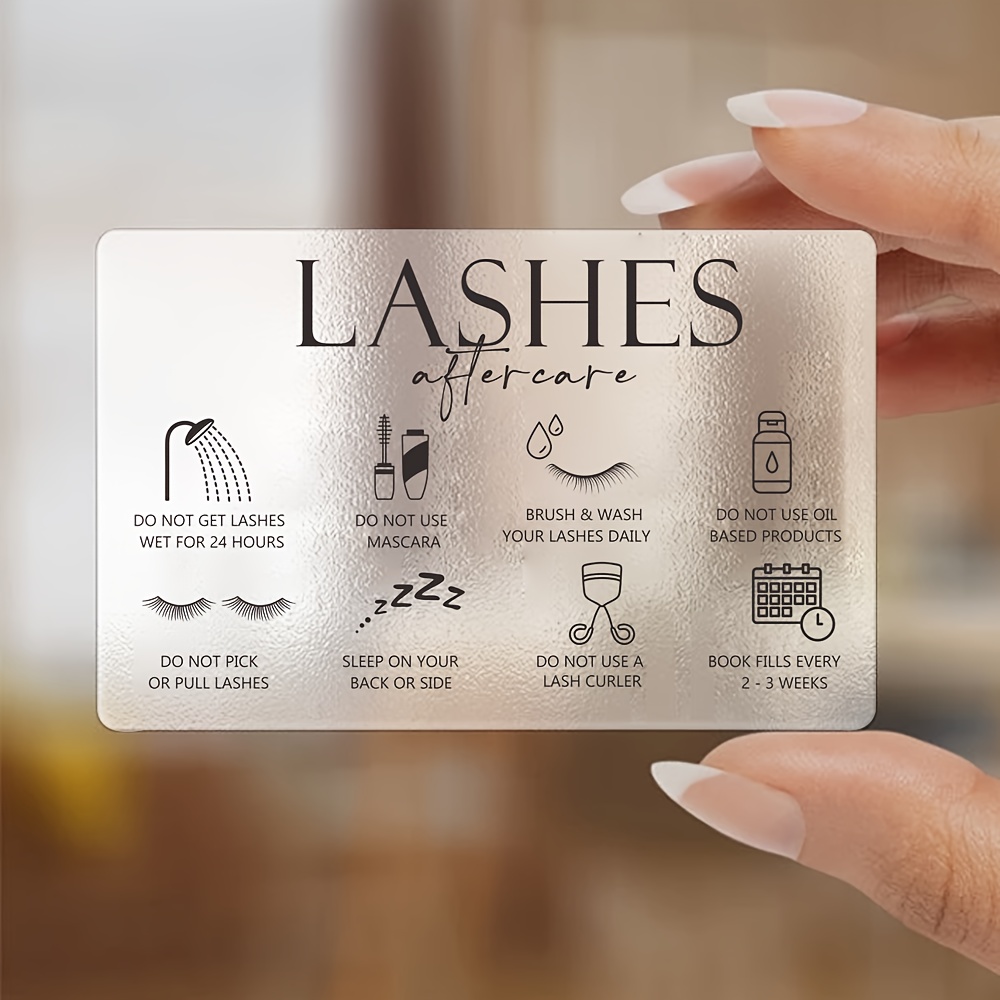 50 carte trasparenti in plasti - Eyelash Extension Aftercare recensione e prezzo