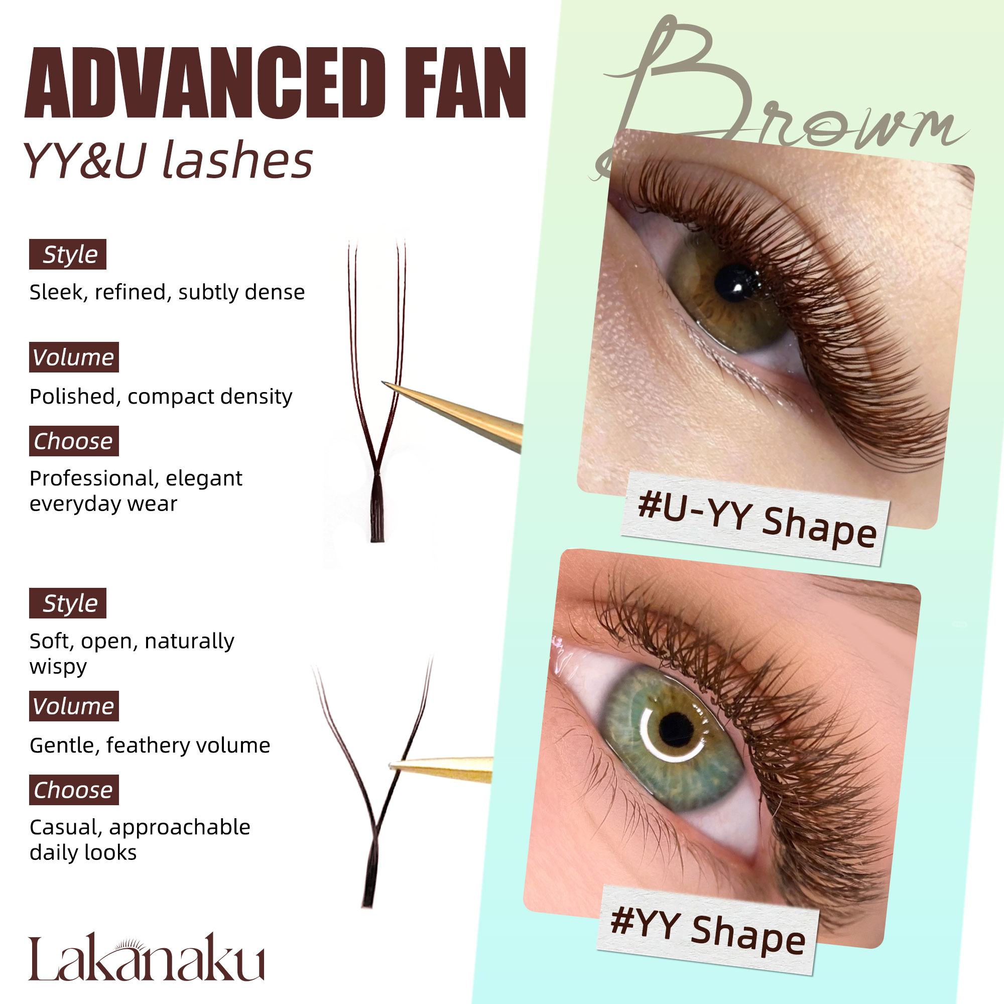 LAKANAKU Ciglia a U Marrone Sc - Eyelash Extension Yelix recensione e prezzo
